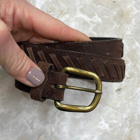 Rustic suede leather belt - Picture 1 of 6